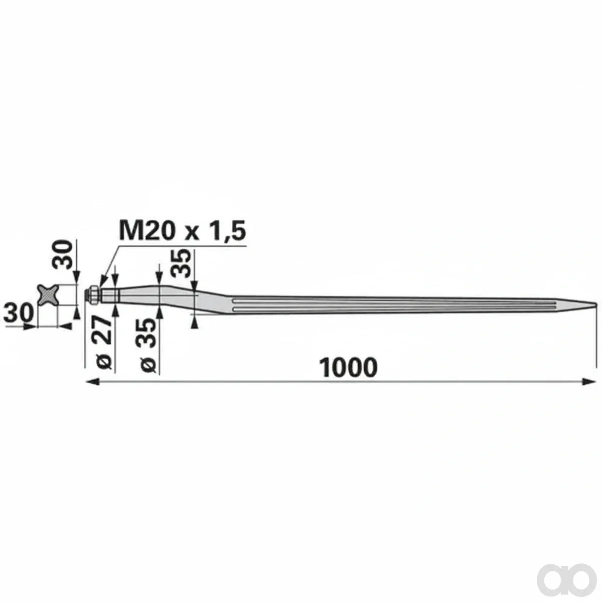 Prillinger - 00190167 - Zinke Gebogen Zu Strautmann M22X1,5