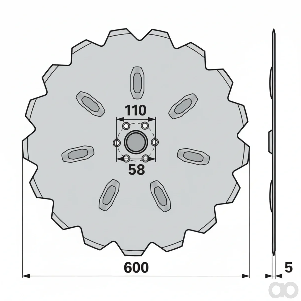 Prillinger - 00225526 - Sechscheibe 600 mm Anstelle Von
