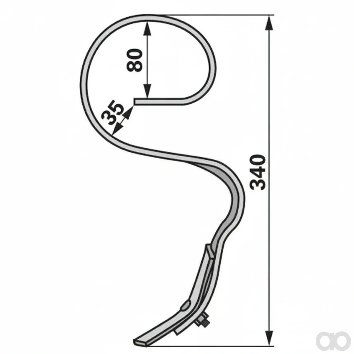 Prillinger - 00230012 - Garezinken Gebogen 25X8X340 Ein