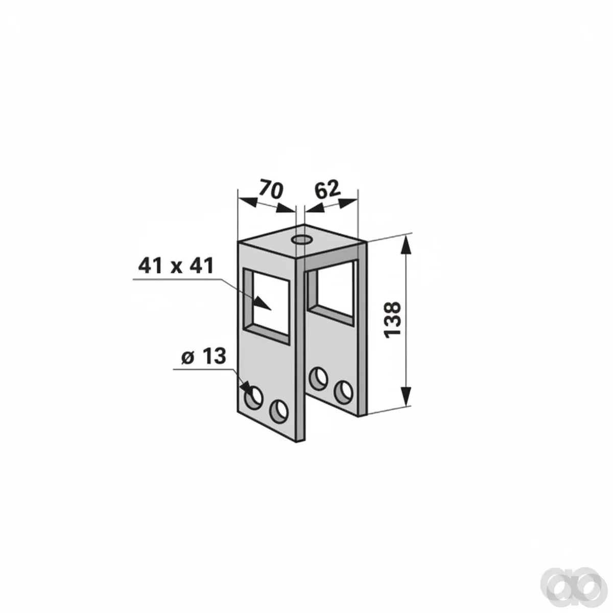 Prillinger - 00231073 - Zinkenhalterung Fuer Rahmen 60X