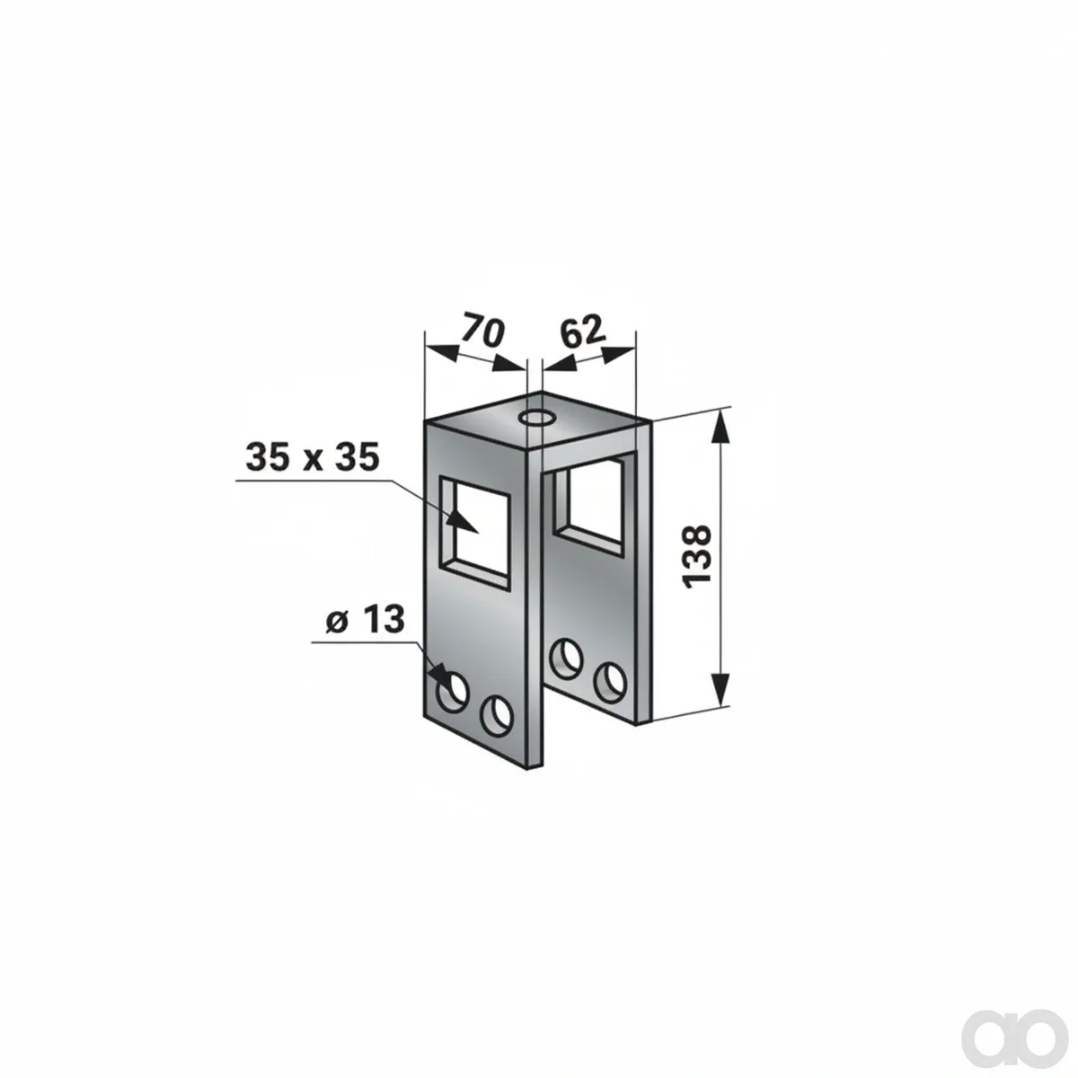 Prillinger - 00231074 - Zinkenhalterung Fuer Rahmen 60X