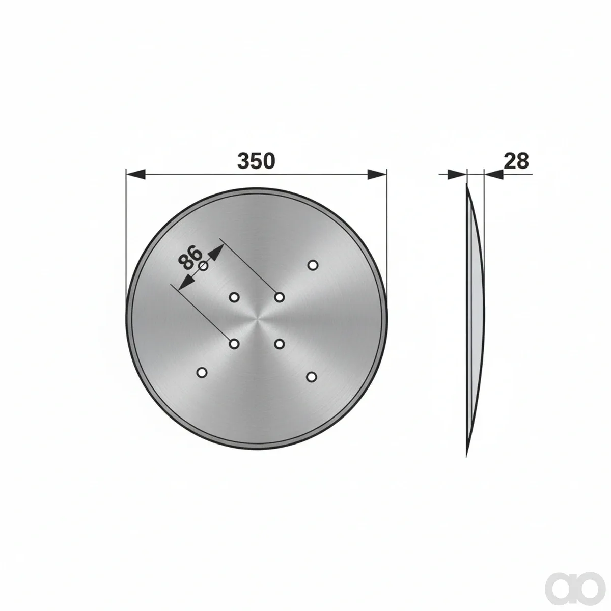 Prillinger - 00240290 - Hohlscheibe Glatt DM=350mm