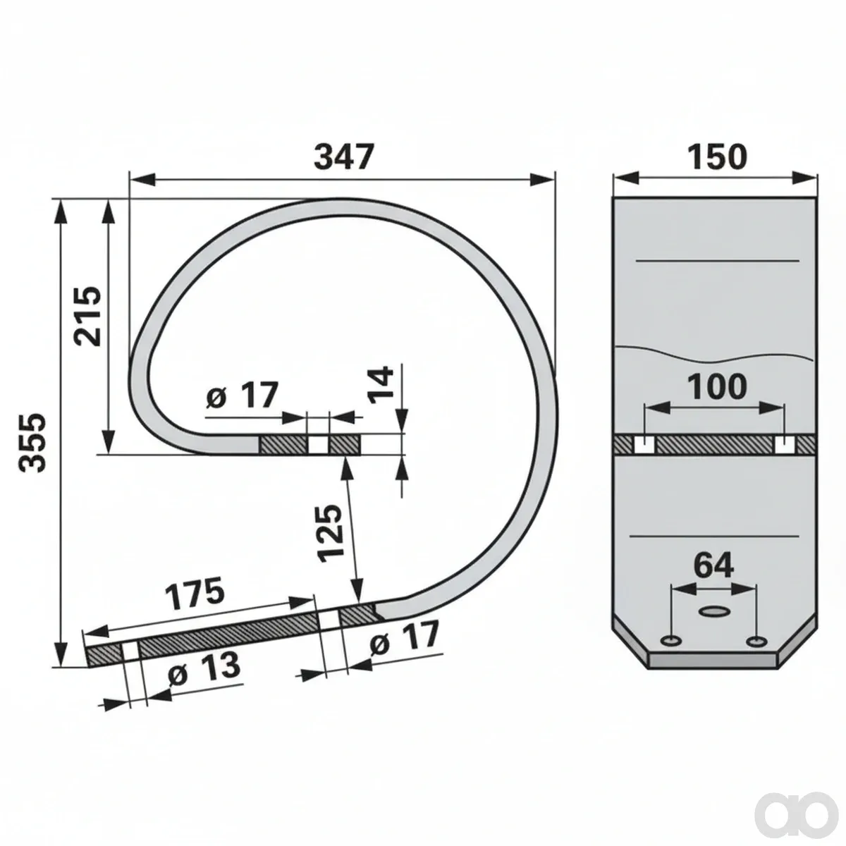 Prillinger - 00240411 - Oberfeder 150X14 Fuer Rahmen 80
