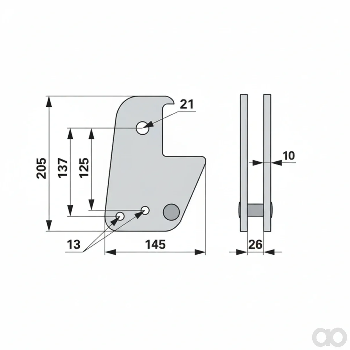 Prillinger - 00240553 - Halter Fuer Rahmen 80x80 Loch 20