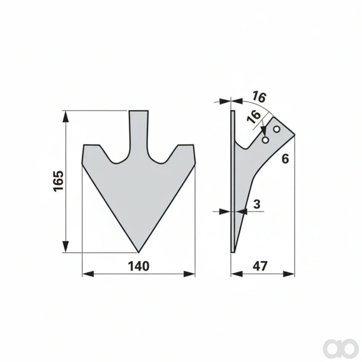 Prillinger - 00260116 - Hackschare Arbeitsbreite 140mm