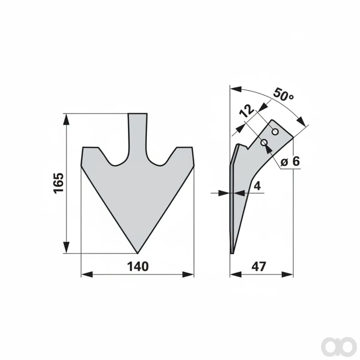 Prillinger - 00260201 - Hackschare Arbeitsbreite 140mm