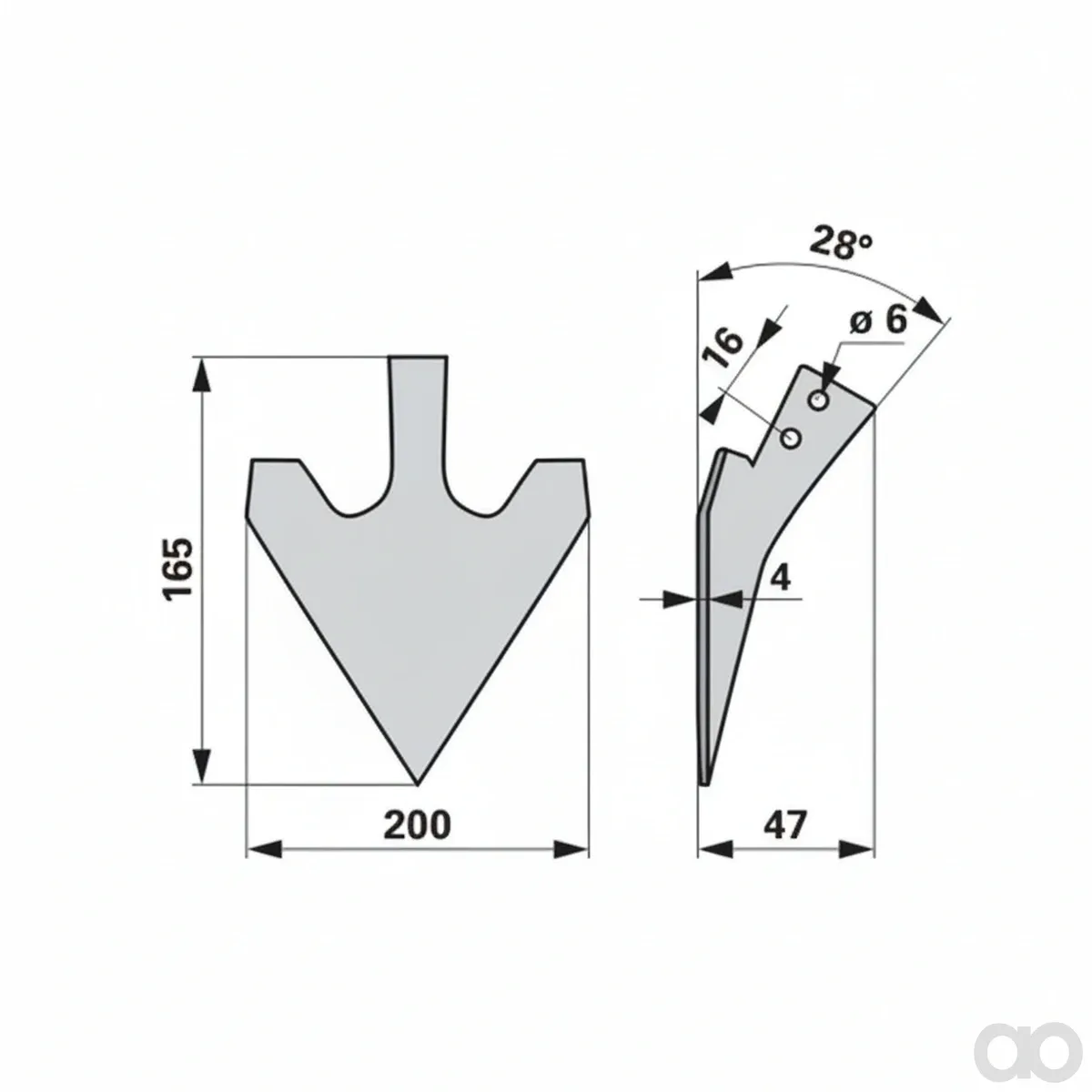 Prillinger - 00260255 - Hackschare Arbeitsbreite 200mm