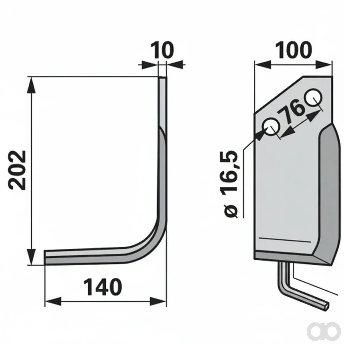 Prillinger - 00270067 - Winkelmesser Stangen 100X10 L = 202