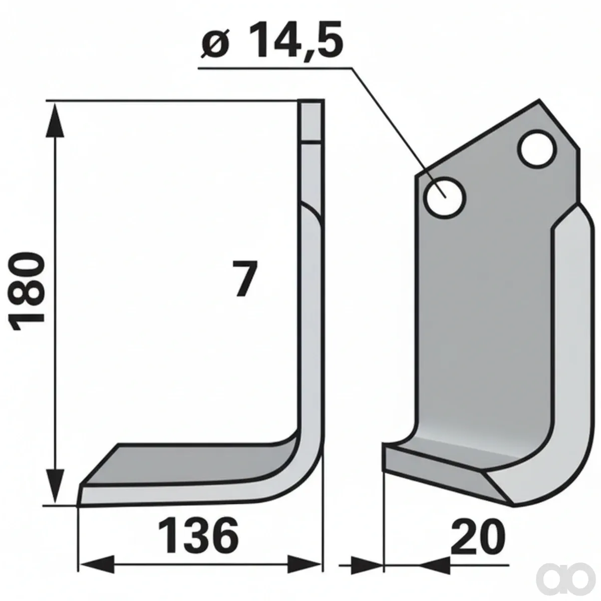 Prillinger - 00270079 - Winkelmesser Stangen 70X7 L = 180