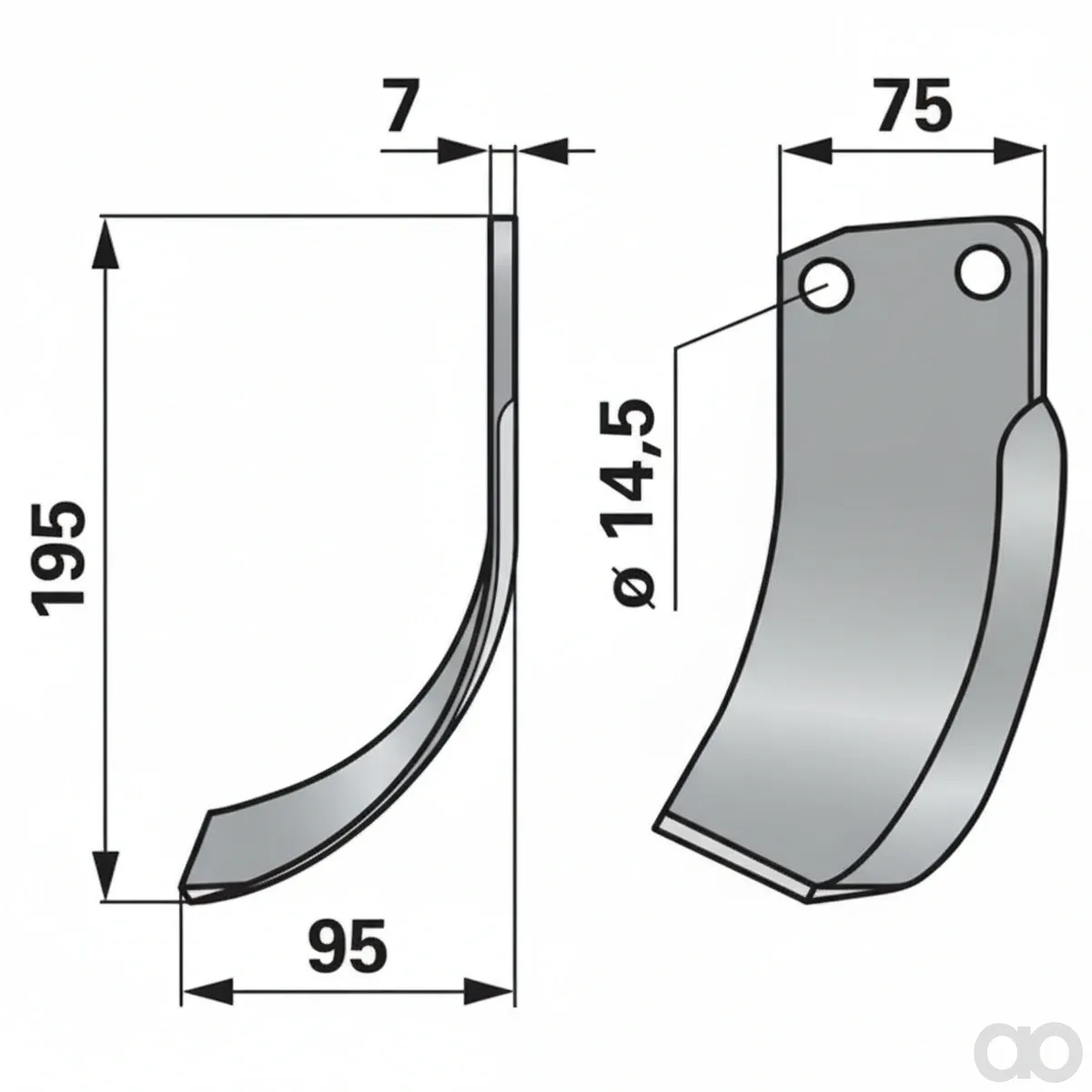 Prillinger - 00270893 - Bogenmesser Stangen 75x7 L = 195