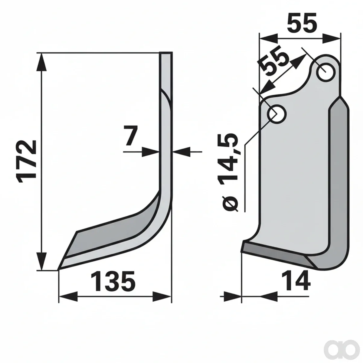 Prillinger - 00270959 - Bogenmesser Stangen 80x7 L = 172