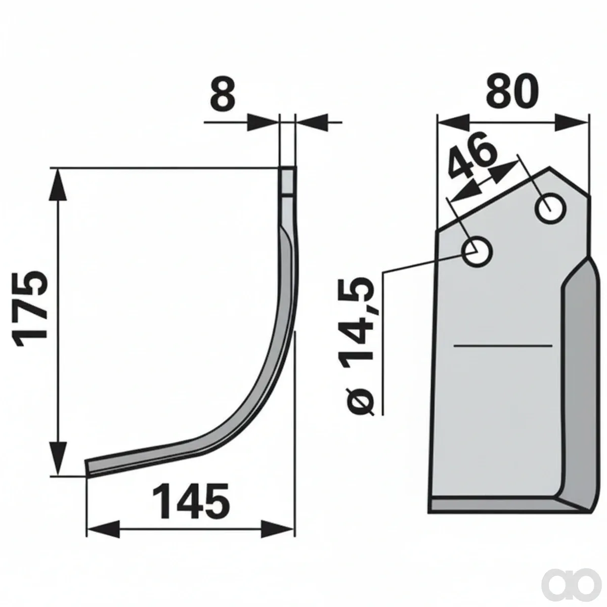 Prillinger - 00271151 - Winkelmesser Stangen 80x8 L = 17