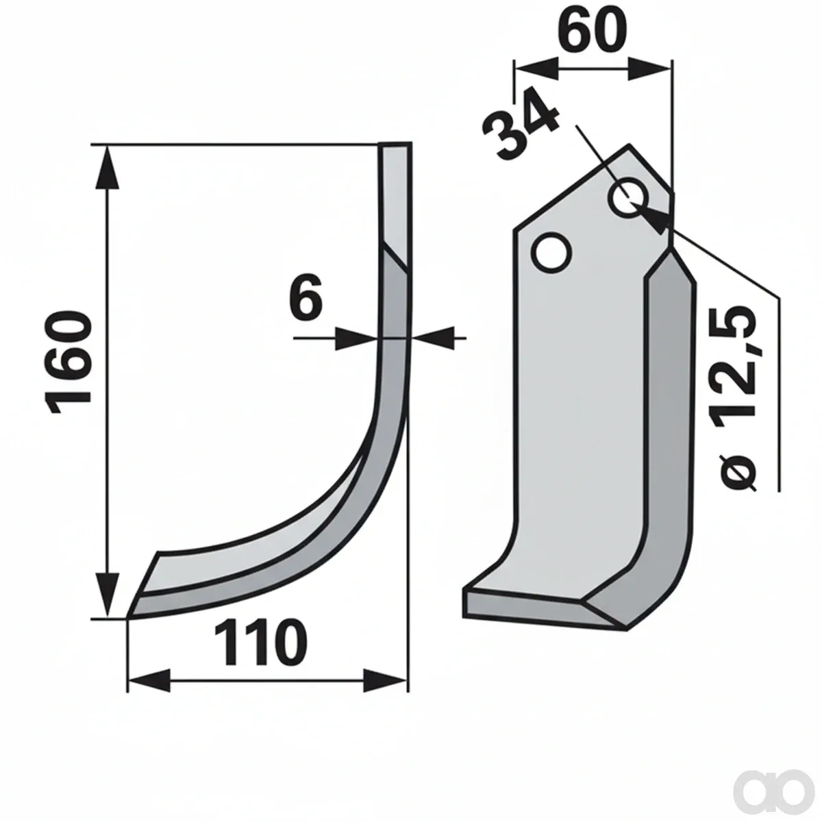 Prillinger - 00271165 - Bogenmesser Stangen 60x6 L = 16
