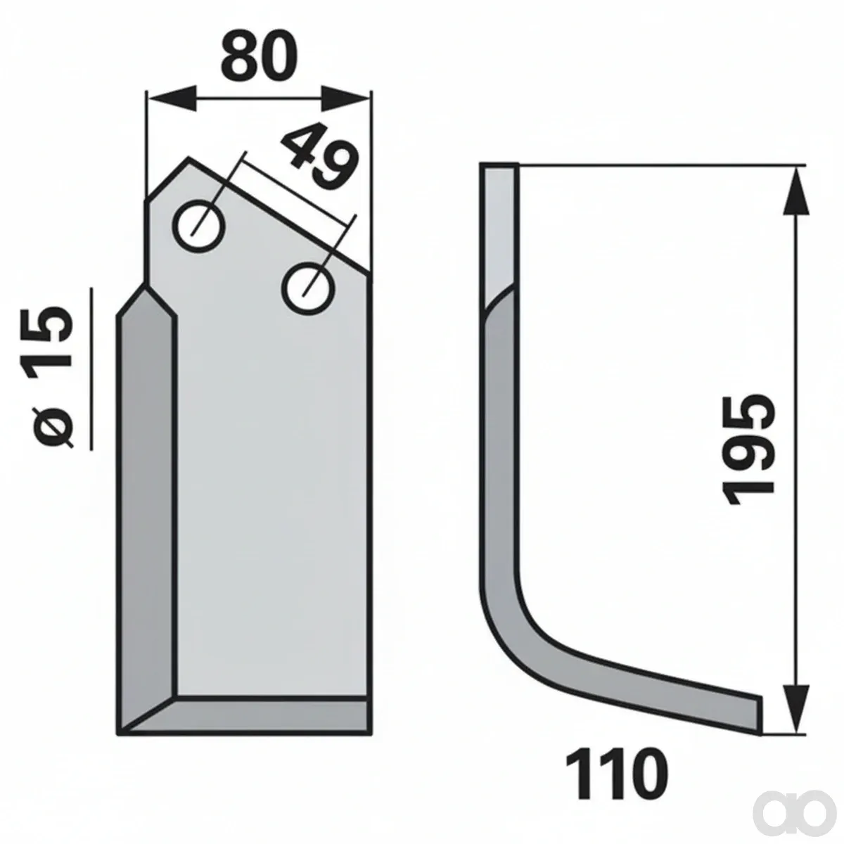 Prillinger - 00271168 - Winkelmesser Rechts 80x8 L =