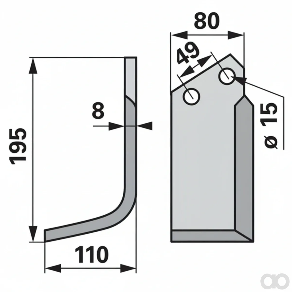 Prillinger - 00271169 - Winkelmesser Stangen 80x8 L = 1