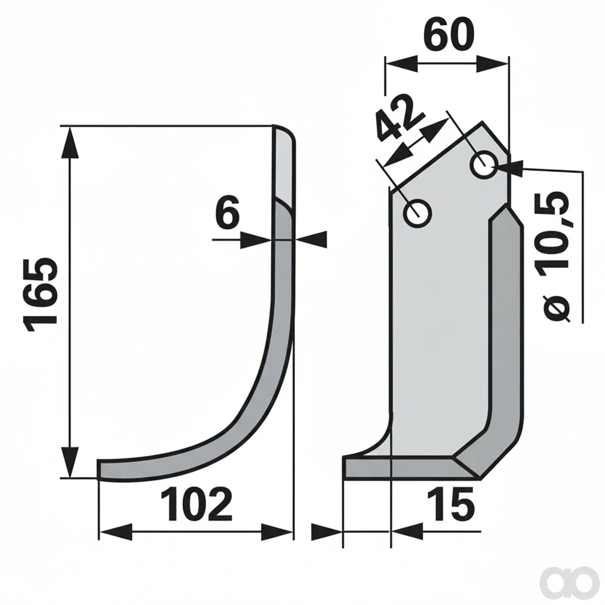 Prillinger - 00271171 - Bogenmesser Stangen 60x6 L = 16