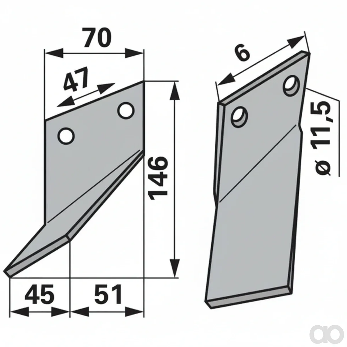 Prillinger - 00271187 - Fraesmesser Stangen 70X6 L = 146