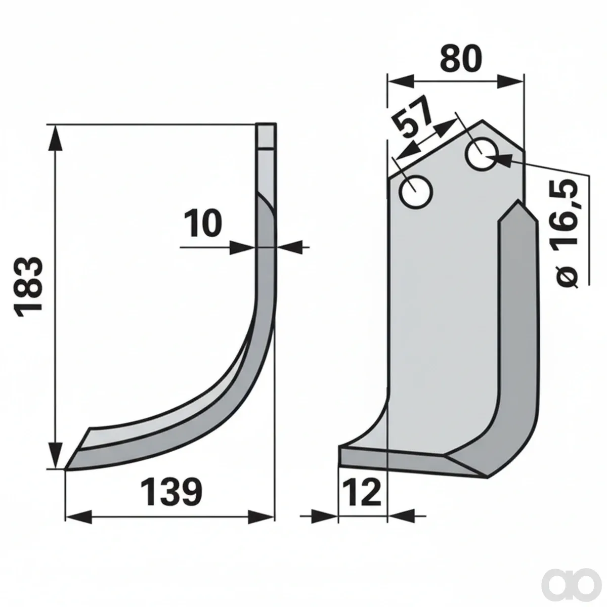 Prillinger - 00271195 - Bogenmesser Stangen 80X10 L = 19