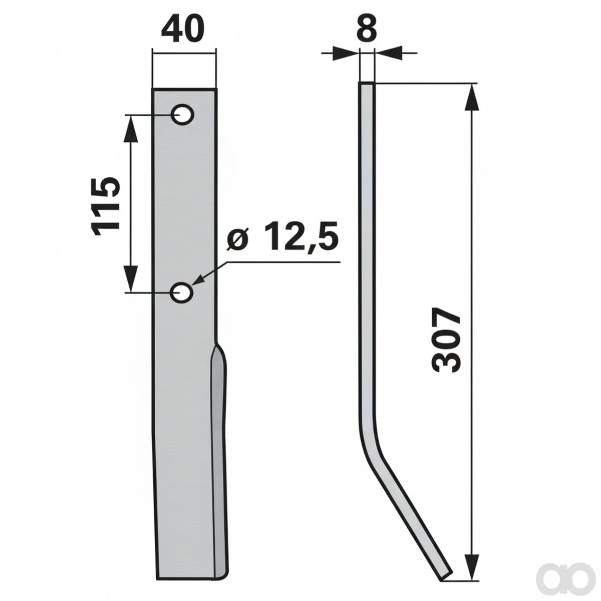 Prillinger - 00271197 - Fraesmesser Stangen 40X8 L = 308