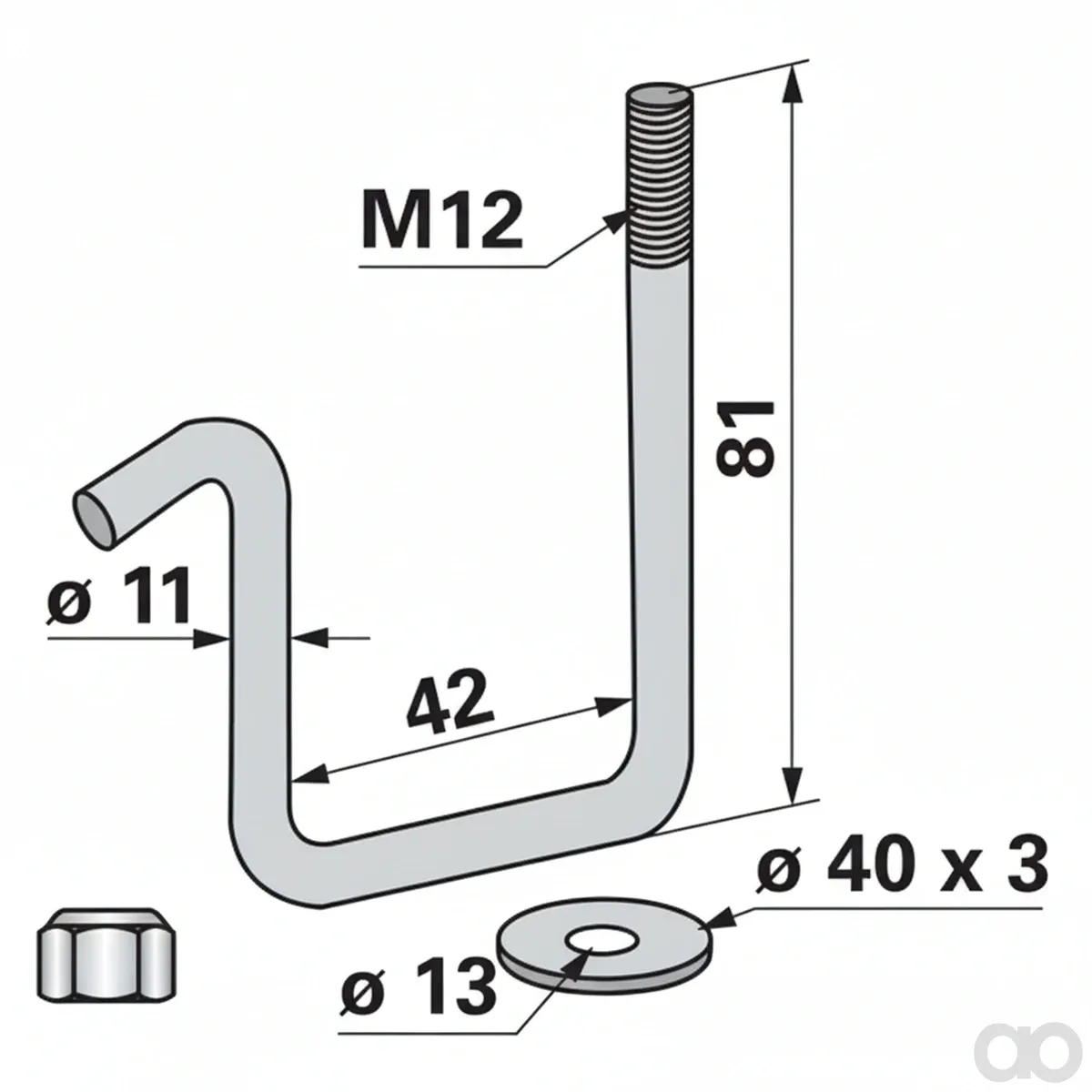 Prillinger - 00310422 - Zinkenhalter Fuer Rahmen 40X40