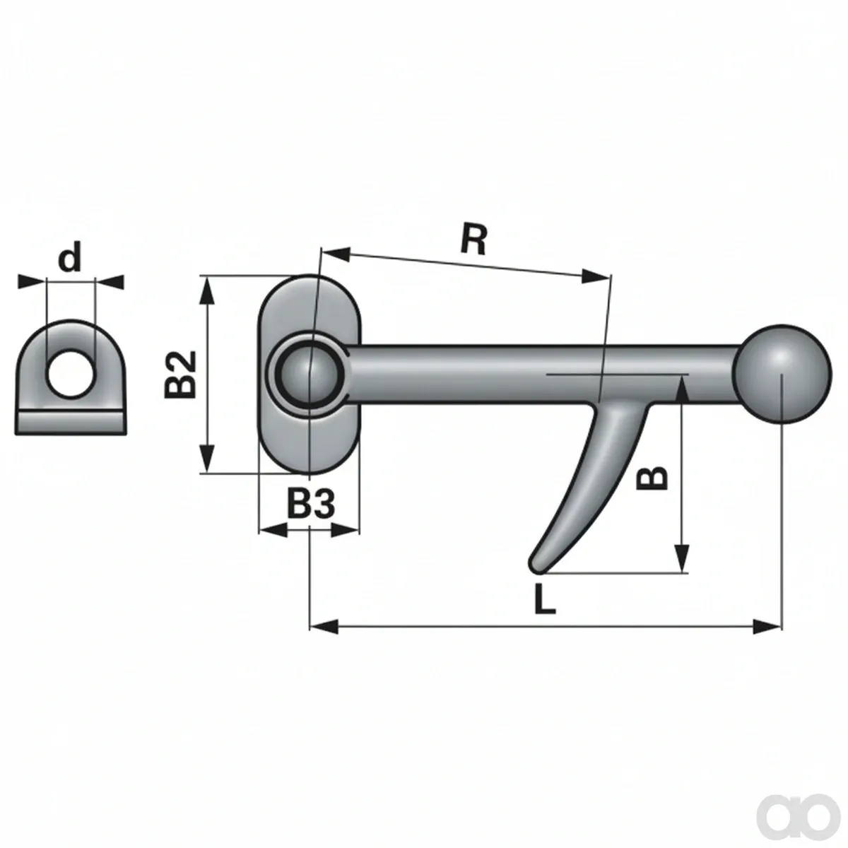 Prillinger - 00350015 - Hakenverschluss Stangen mit Oese