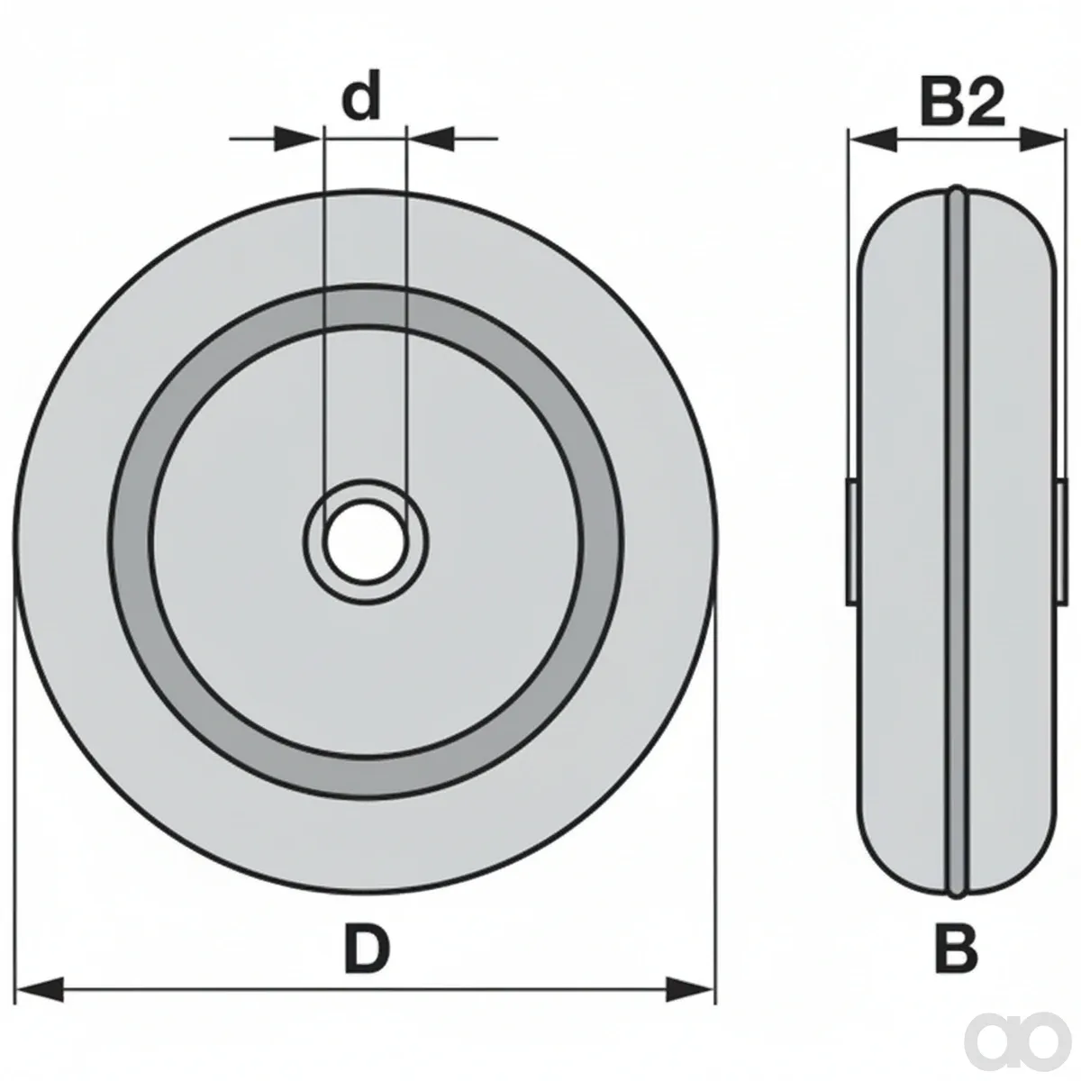 Prillinger - 00350226 - Stahlblechrad 250x105x30 mm
