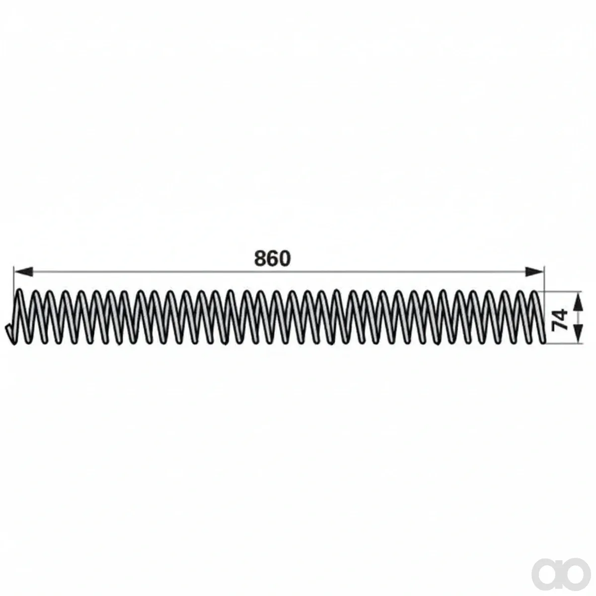 Prillinger - 00413461 - Feder Aussendurchmesser 74 mm, Laenge 860 mm, Anstelle von BCS
