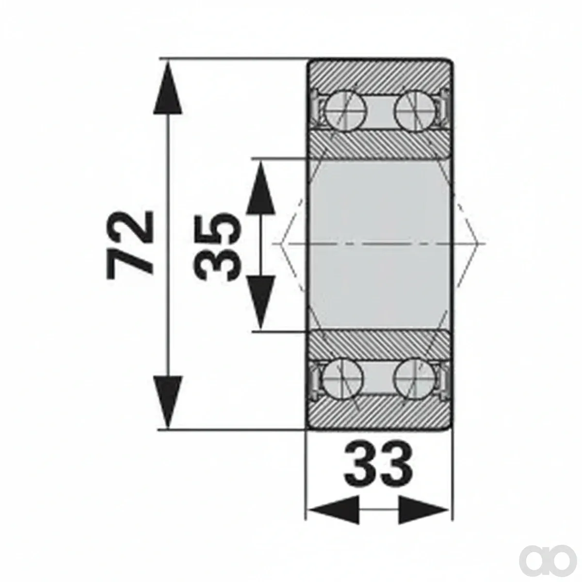 Prillinger - 00416147 - Schraegkugellager BAH-0013 D, 2