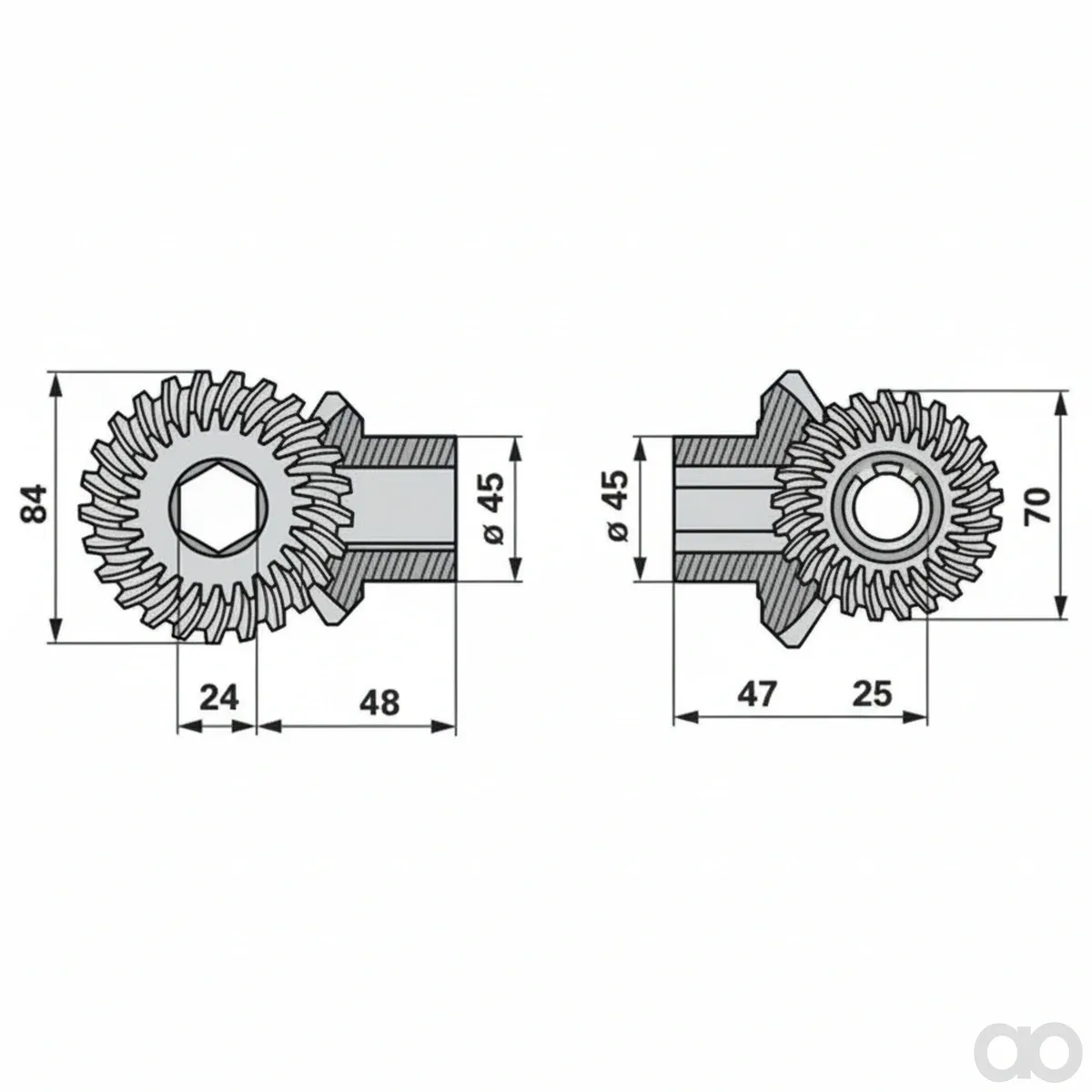 Prillinger - 00417117 - Kegelradsatz Flanschlagerrohr