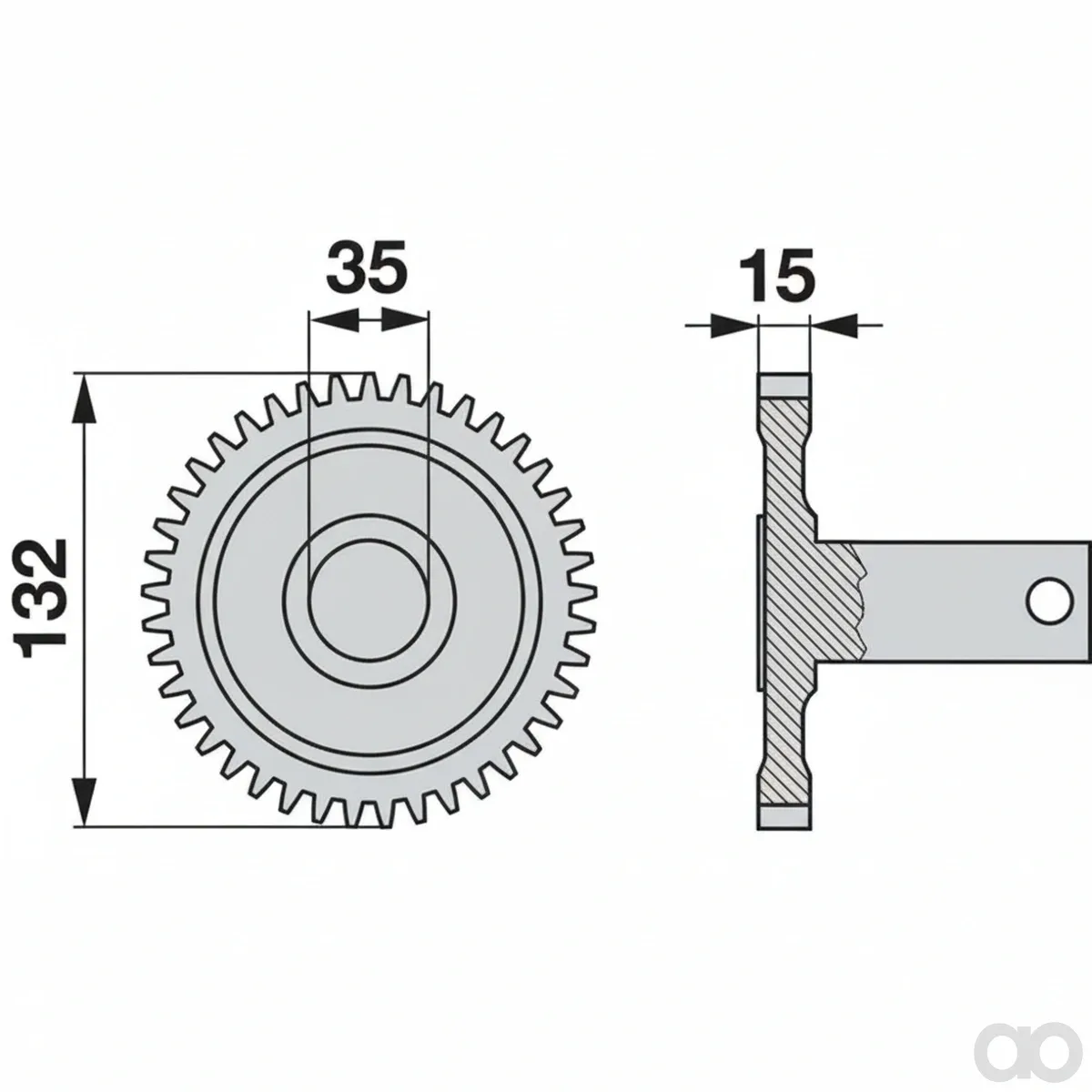 Prillinger - 00417120 - Zahnrad Z41 mit Achse, Fella 1