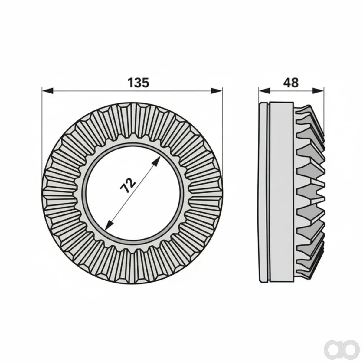 Prillinger - 00453511 - Kegelrad 28 Zaehne, Anstelle Vo