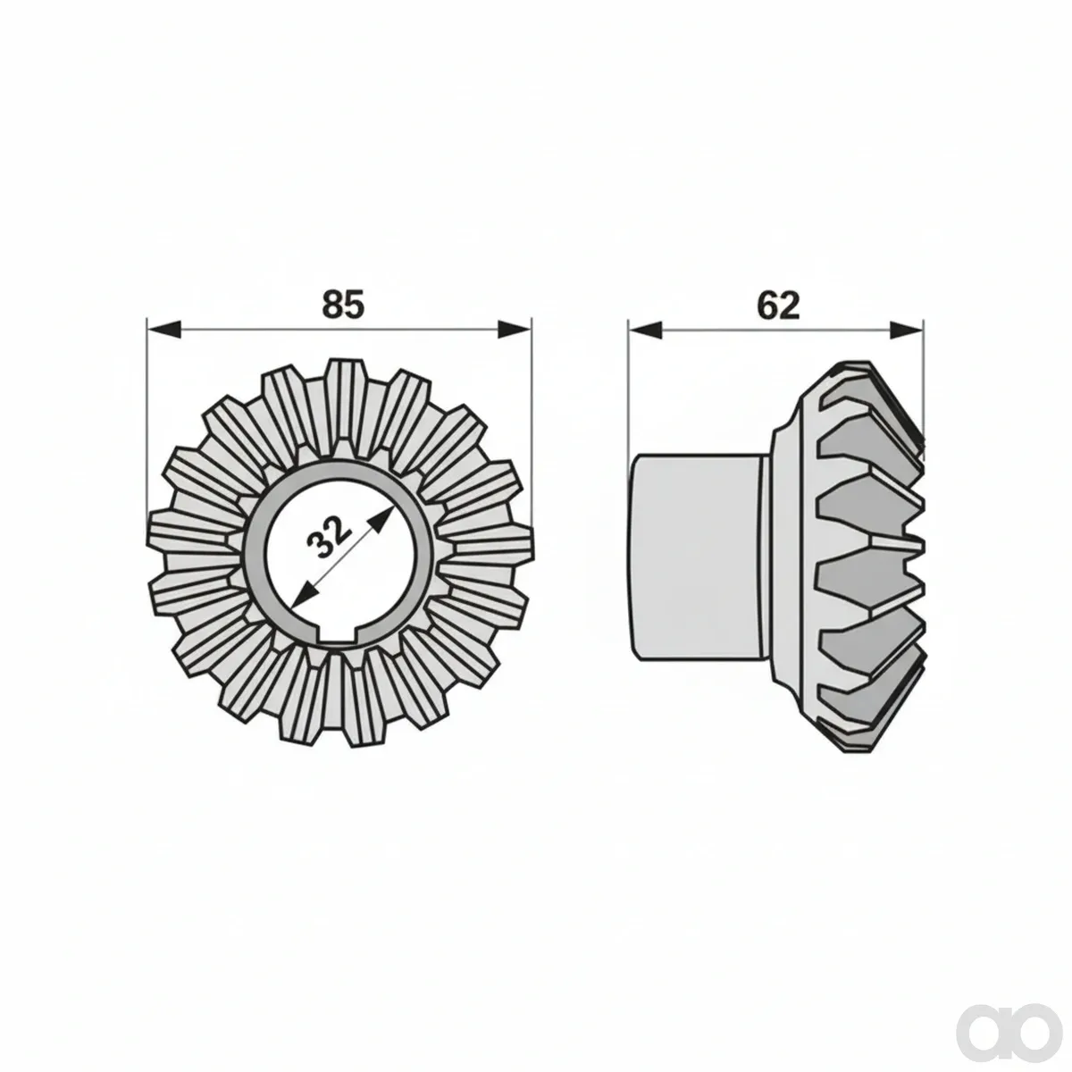 Prillinger - 00453546 - Tellerrad 17 Zaehne, Anstelle V