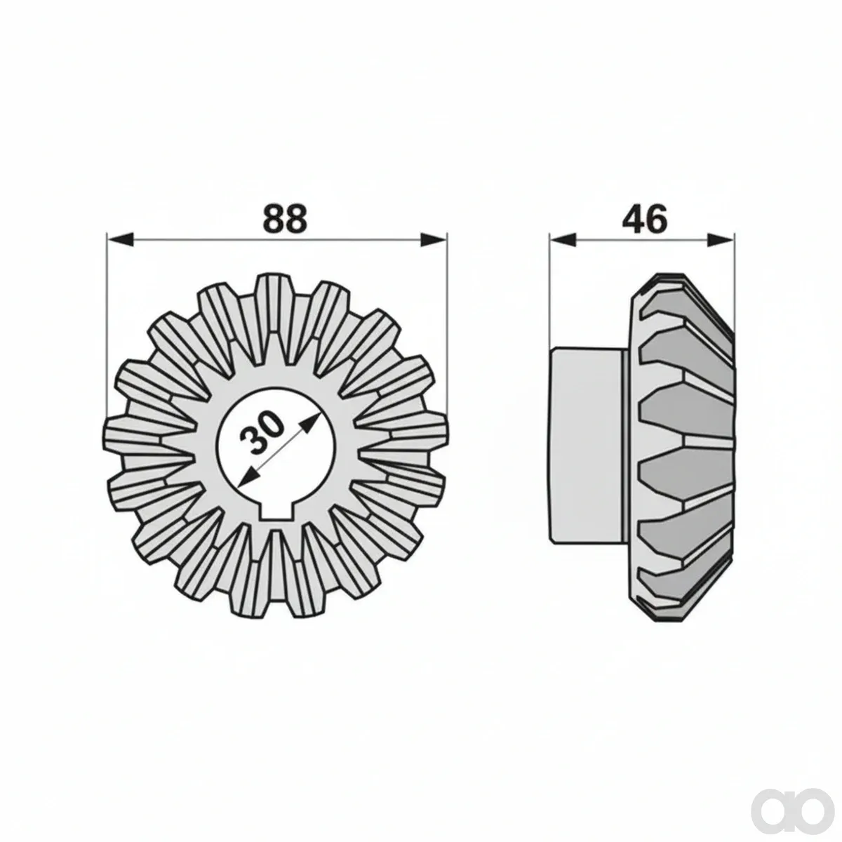 Prillinger - 00453593 - Kegelrad 17 Zaehne, Poettinger 2