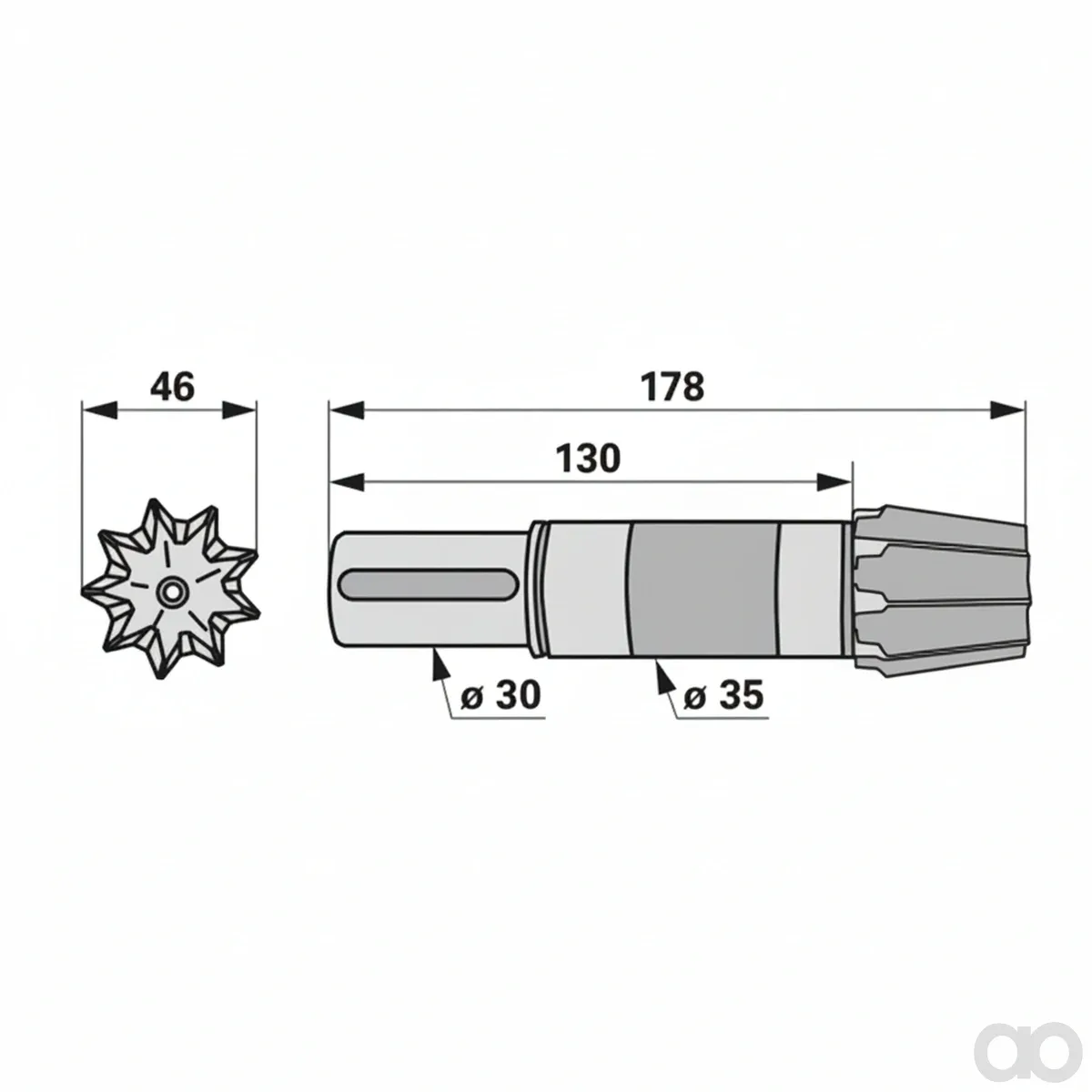 Prillinger - 00453597 - Ritzelwelle 9 Zaehne, Poettinger
