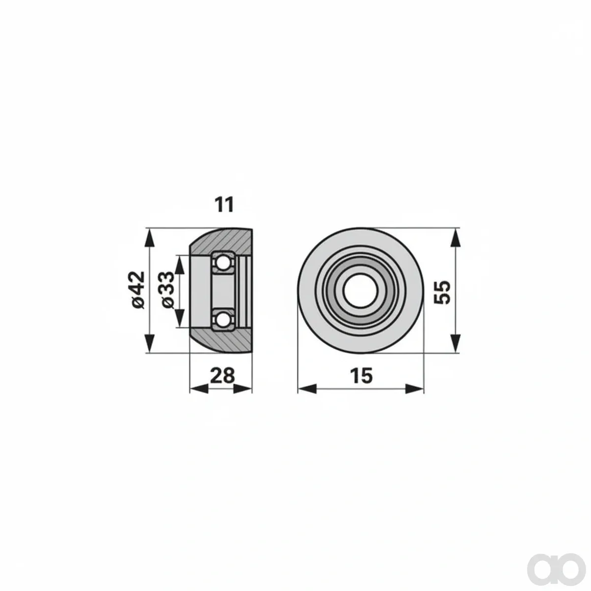 Prillinger - 00462254 - Kurvenrolle Ohne Achse Anstelle Von