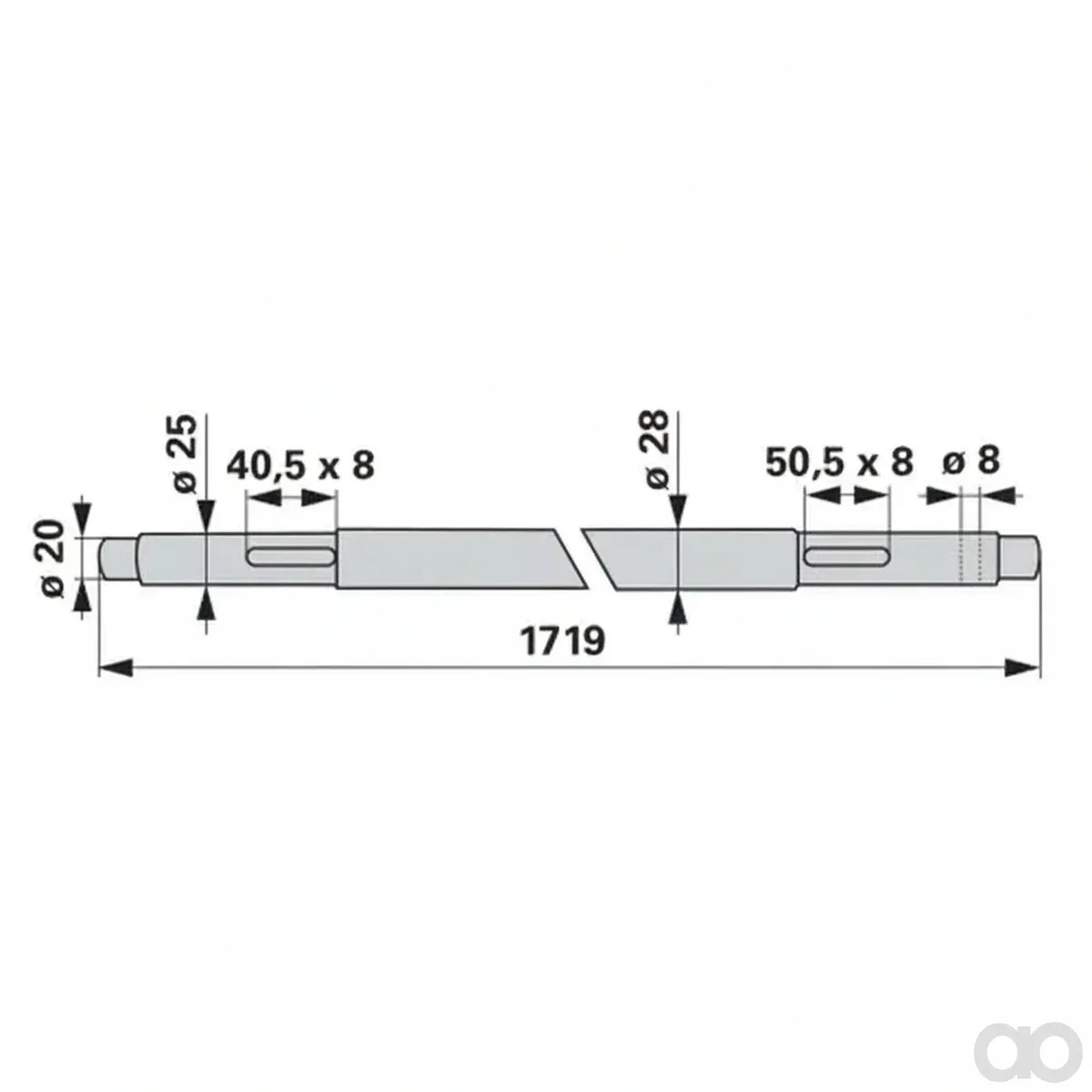 Prillinger - 00478111 - Zentralwelle 1719 Mm Anstelle Von Poettinger
