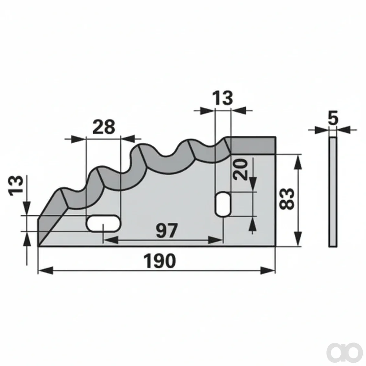 Prillinger - 00485014 - Mischwagenmesser rechts 194,5x