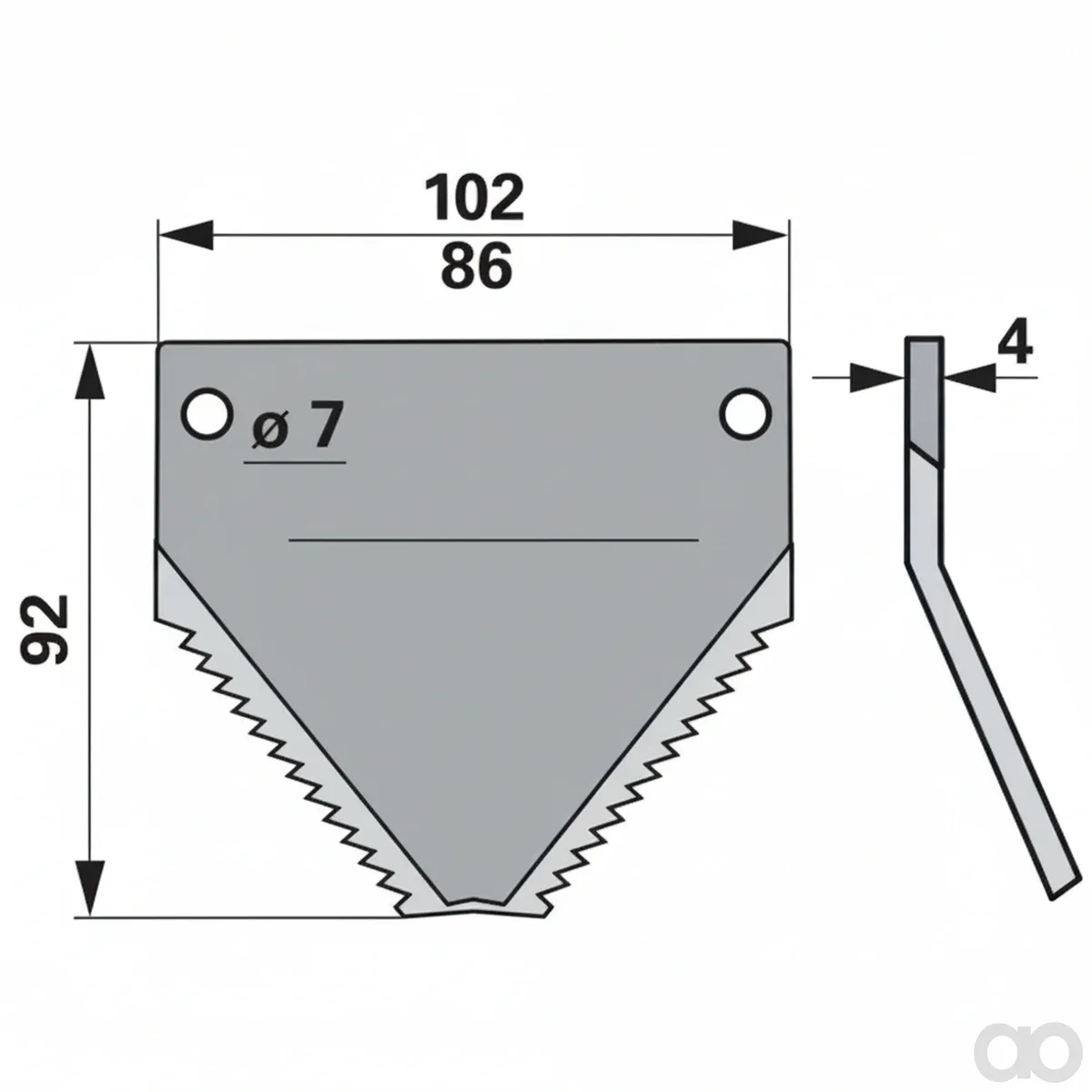 Prillinger - 00485404 - Fraesmesser 20° Abgewinkelt, Glatt