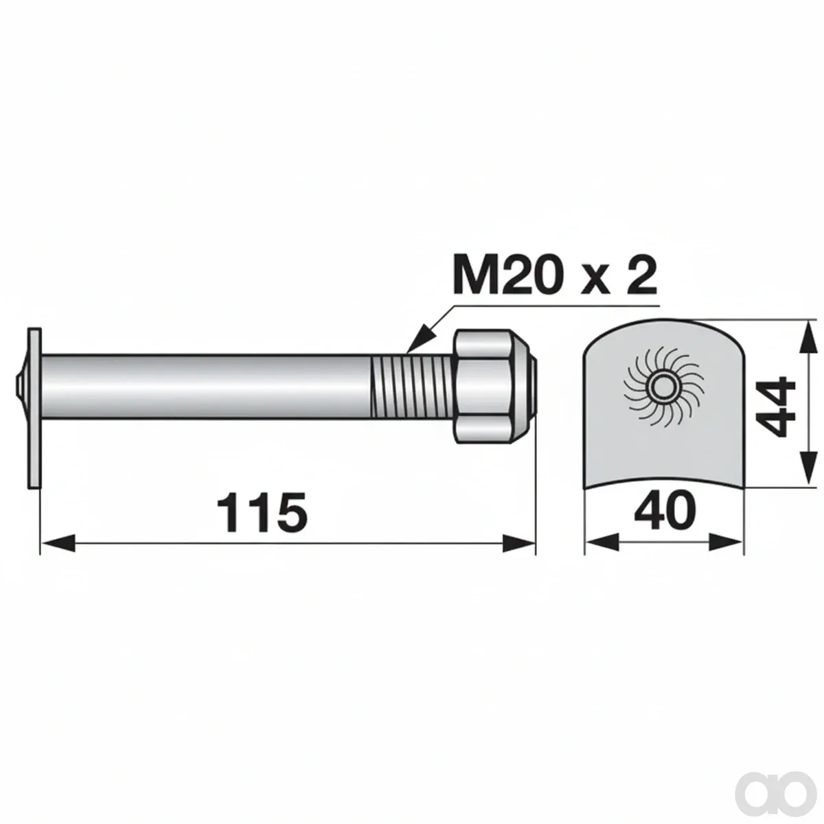 Prillinger - 00530505 - Messerschraube M20X2,5X115Mm M