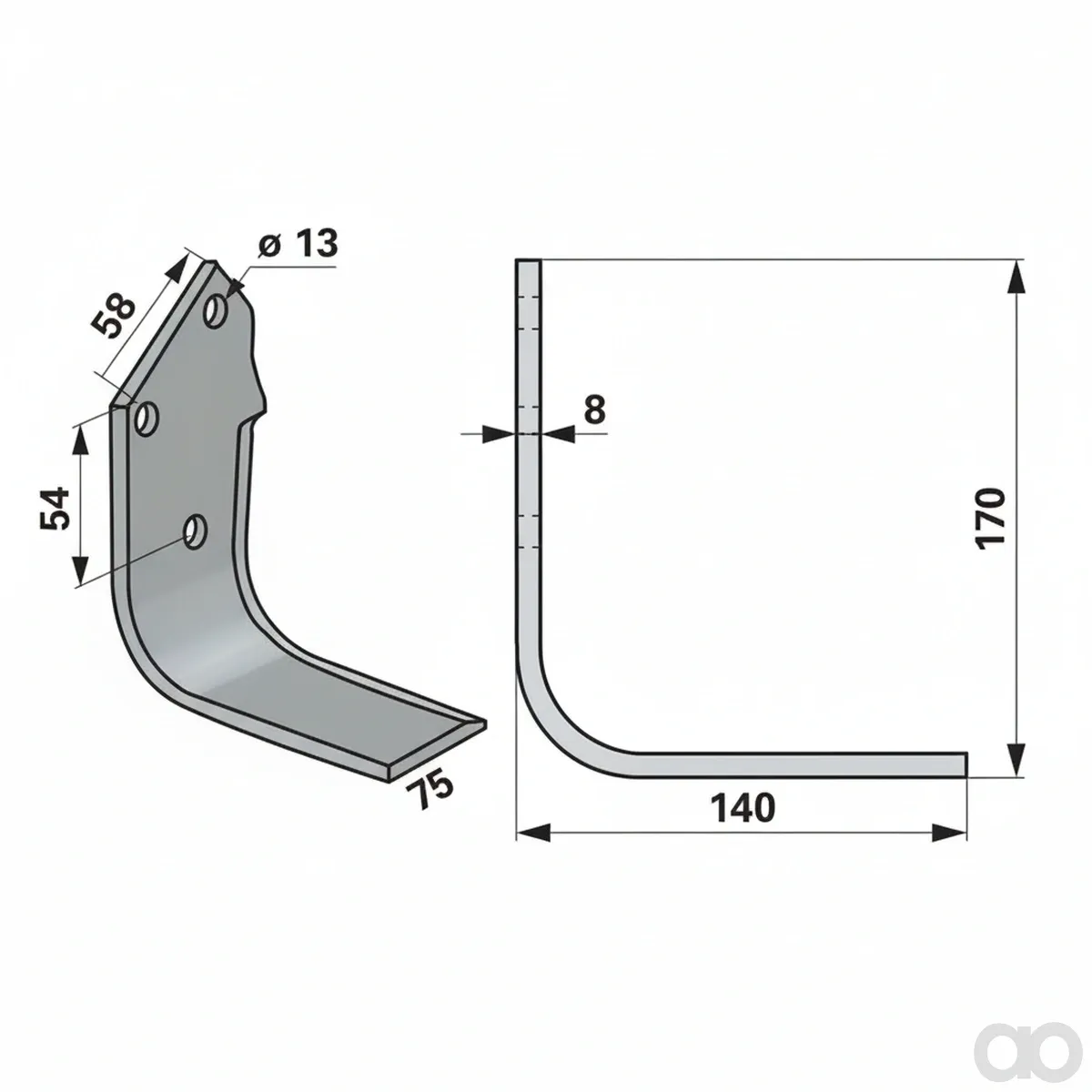 Prillinger - 00530554 - Grabenfraesmesser Rechts Anstelle