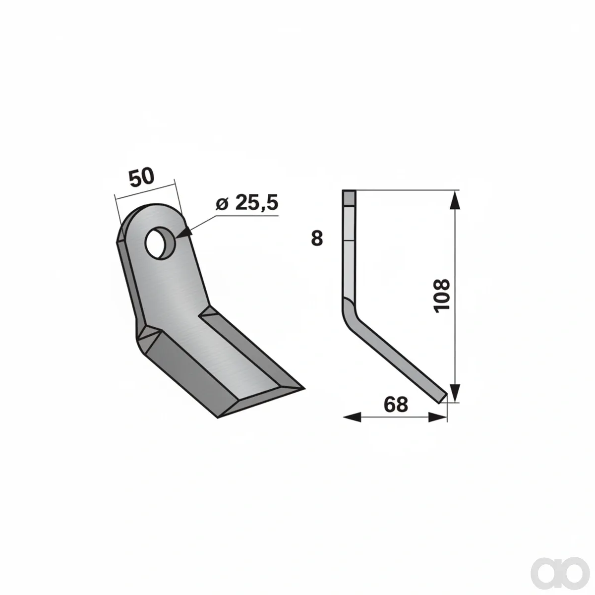 Prillinger - 00530865 - Y-Messer 50x8 L=108 Lo 25,5
