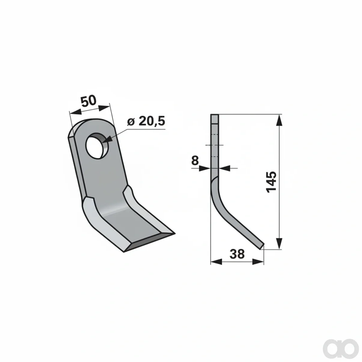Prillinger - 00530890 - Y-Messer 50x8 L=145 Lo 20,5