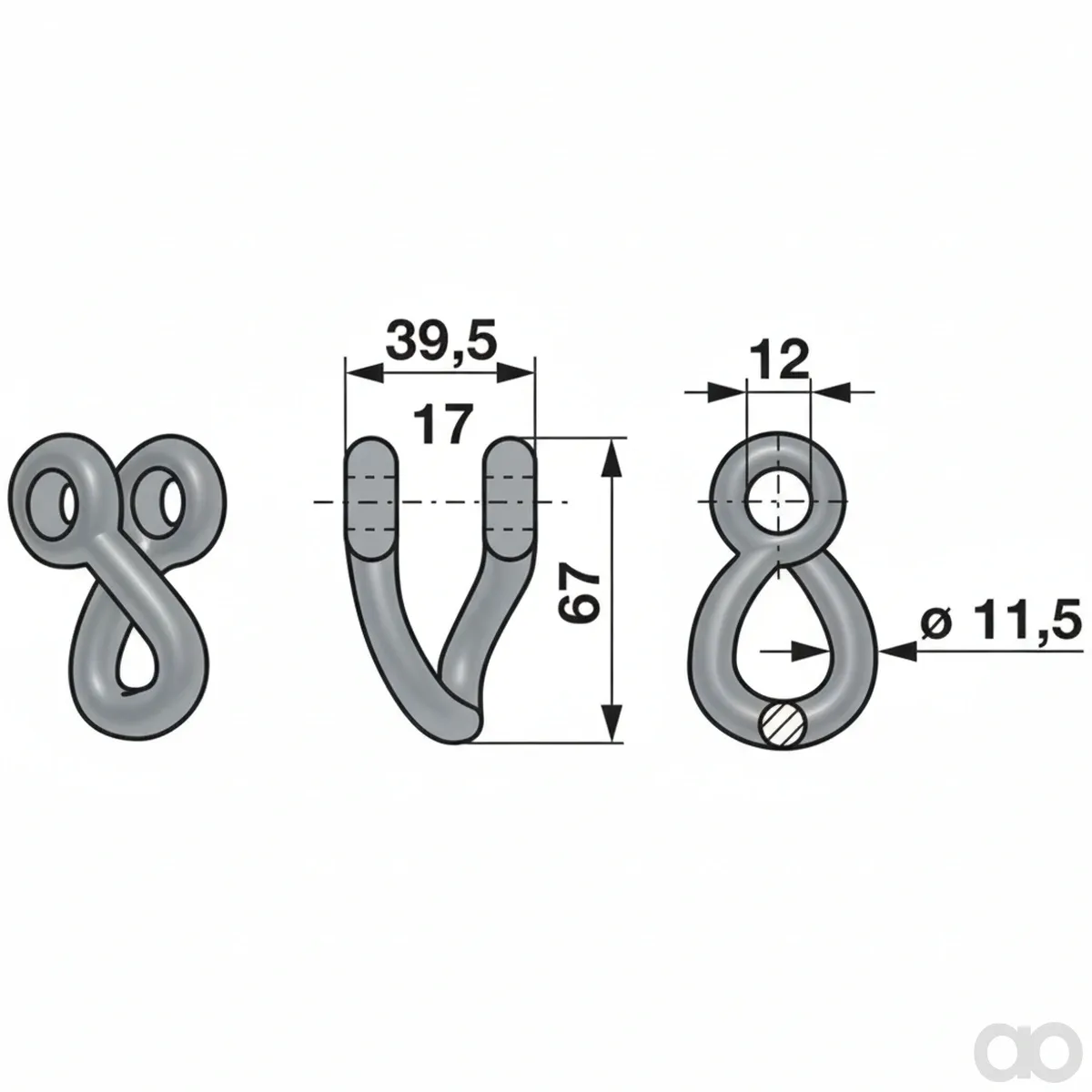 Prillinger - 00530896 - Schaeckel 39,5x11,5 L=67 Lo 12