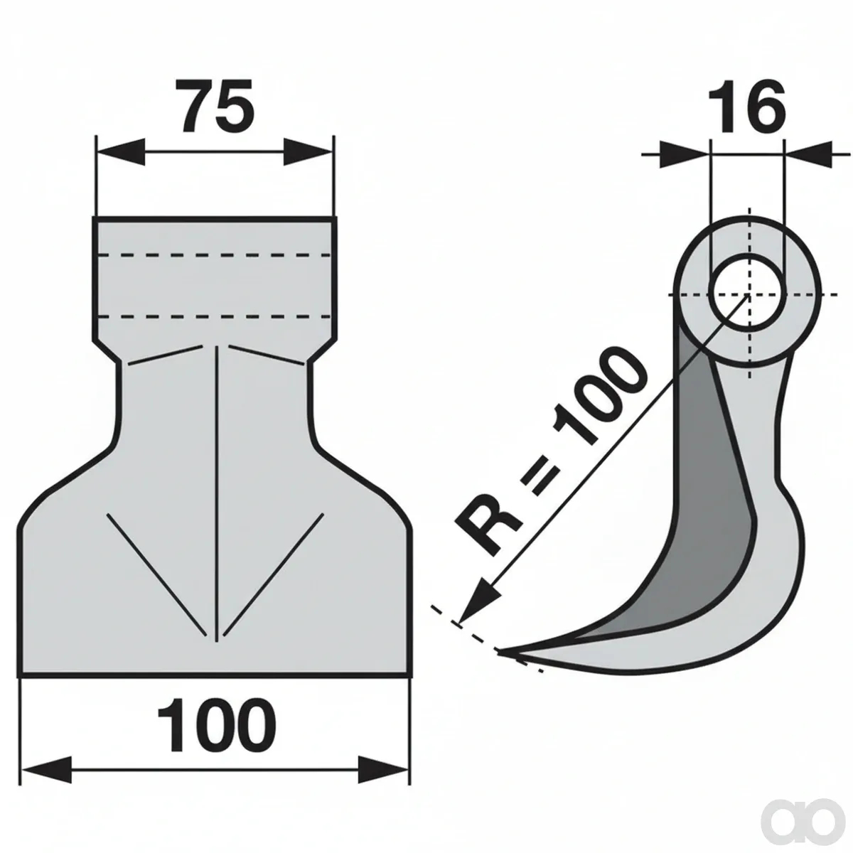Prillinger - 00531178 - Schlaghammer B=100 H=100 Lo=16