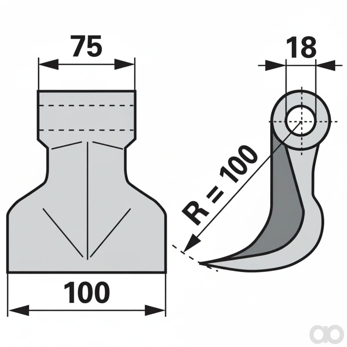 Prillinger - 00531179 - Schlaghammer B=100 H=100 Lo=18