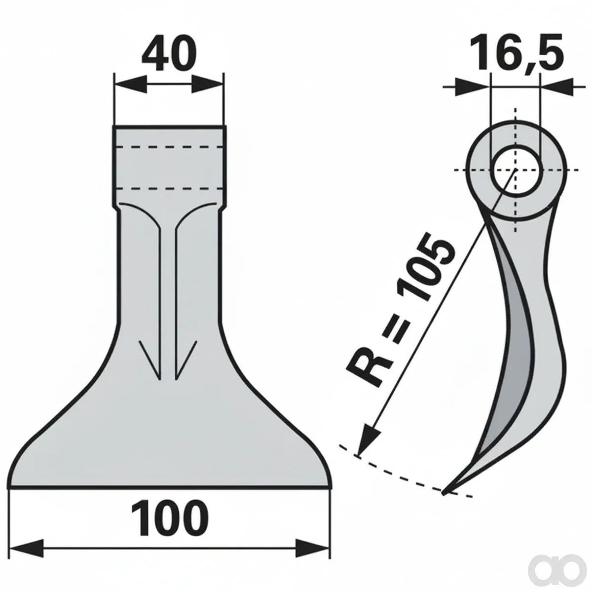 Prillinger - 00531182 - Schlaghammer B=100 H=105 Lo=16