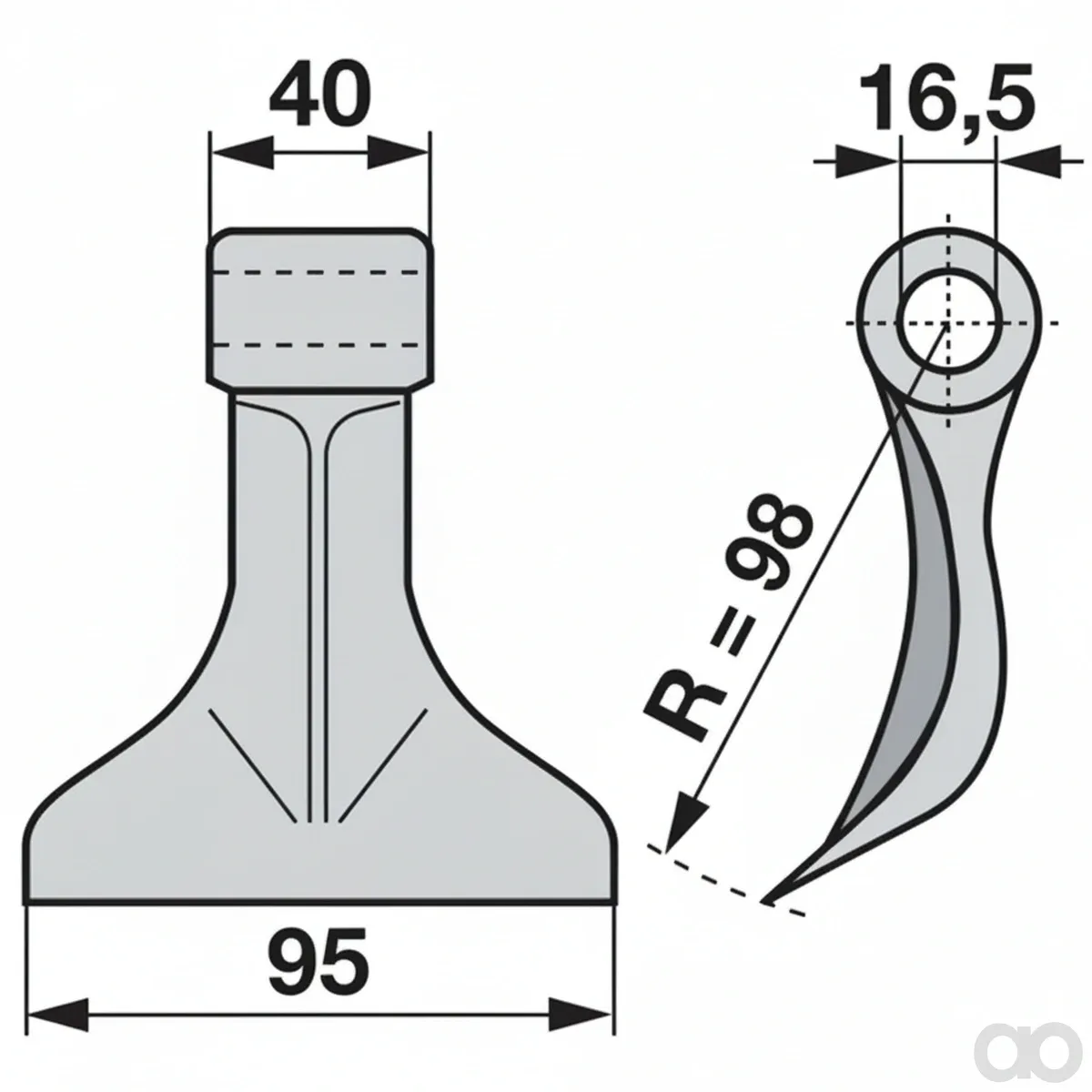 Prillinger - 00531186 - Schlaghammer B=95 H=98 Lo=16,5