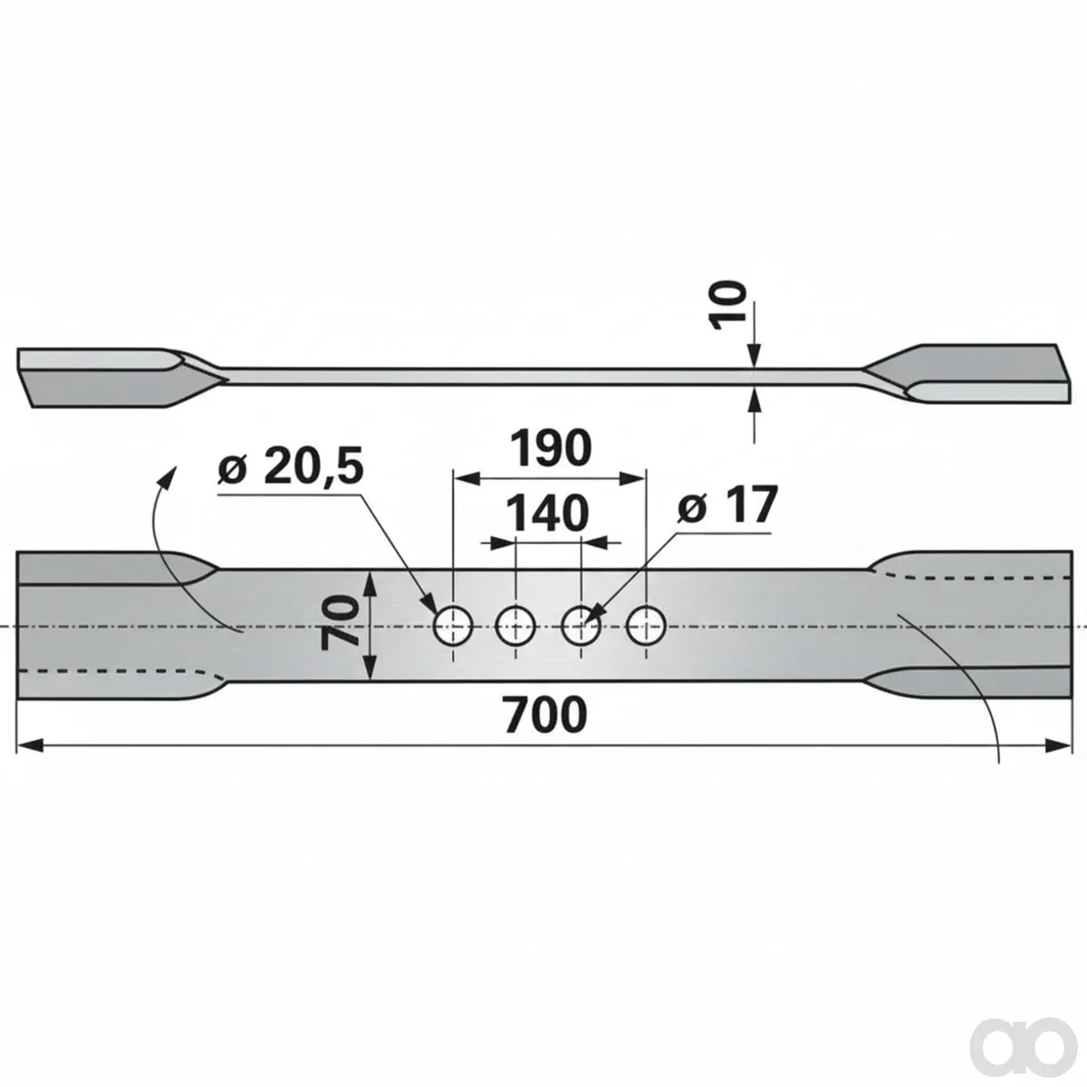Prillinger - 00531240 - Mulchmesser 70X10 L=700 Lo=17
