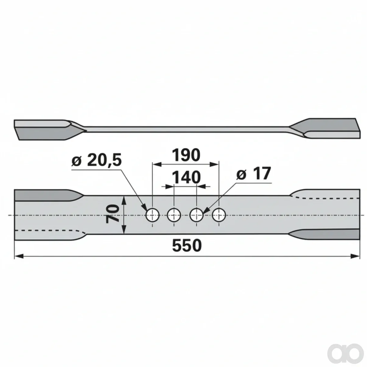 Prillinger - 00531241 - Mulchmesser 70X10 L=550 Lo=17