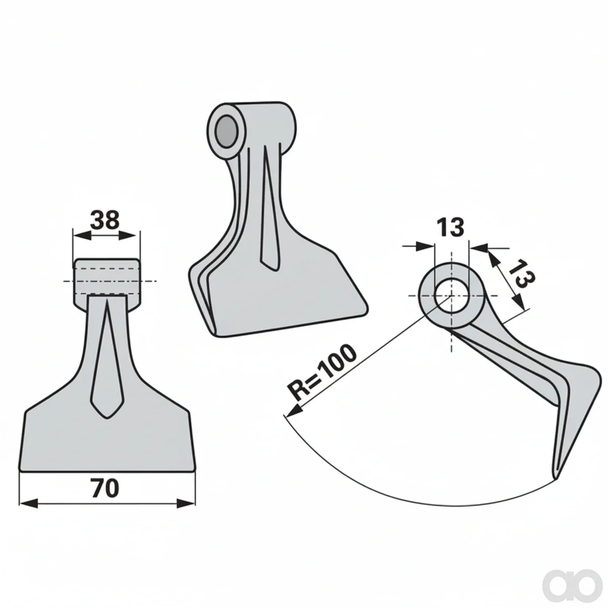 Prillinger - 00531264 - Schlaghammer B=70 H=100 Lo=13